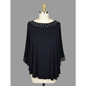 ALEMBIKA BLACK MIXED POLKA DOT BOXY TUNIC TOP